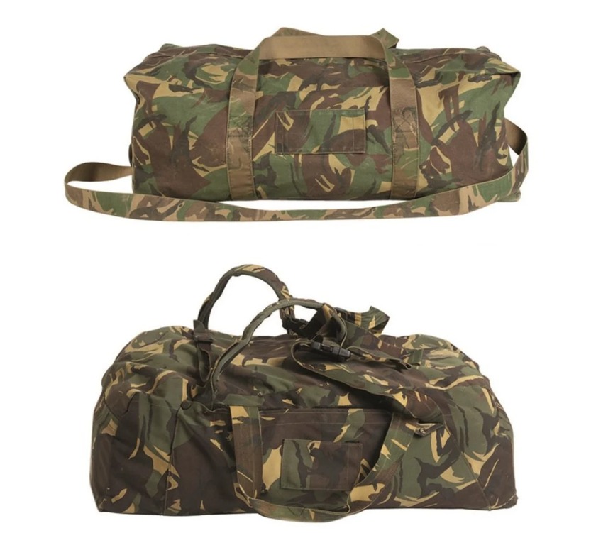 Vintage Dutch Military DPM Camo Pilot's Bag - Tactical Surplus Rucksack for Outdoor Adventures