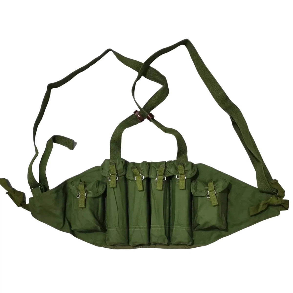 Original Surplus Vietnam War vest, Chinese Army Military Type 54 chest rig, Pouch for SMG mag, 9mm. Fit for MP-7 and MP-9.