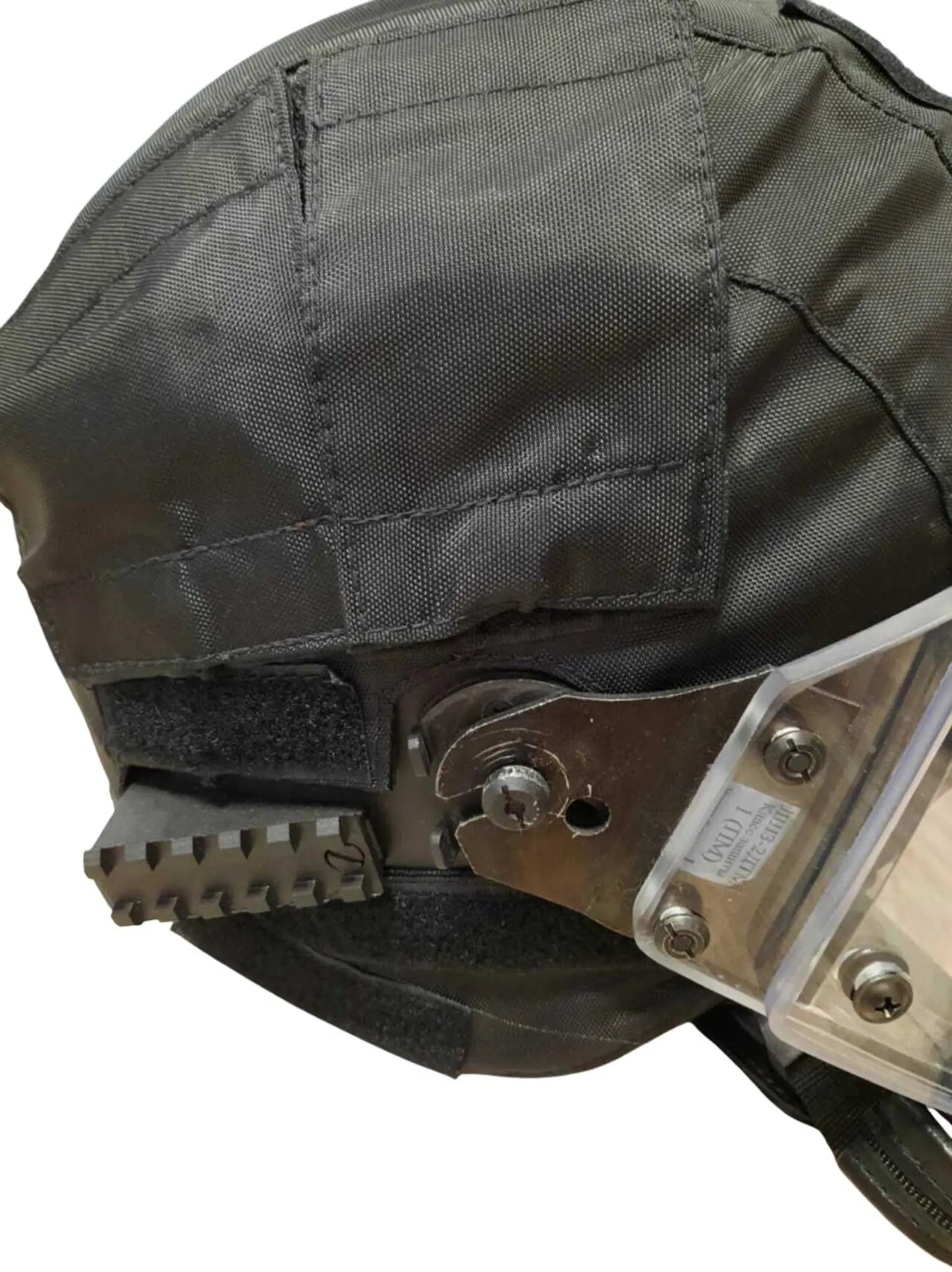 Original Russian Vintage tactical helmet Lshz 2 dtm Vulcan with visor, bulletproof NIJ IIIA-III lv, used by special forces.