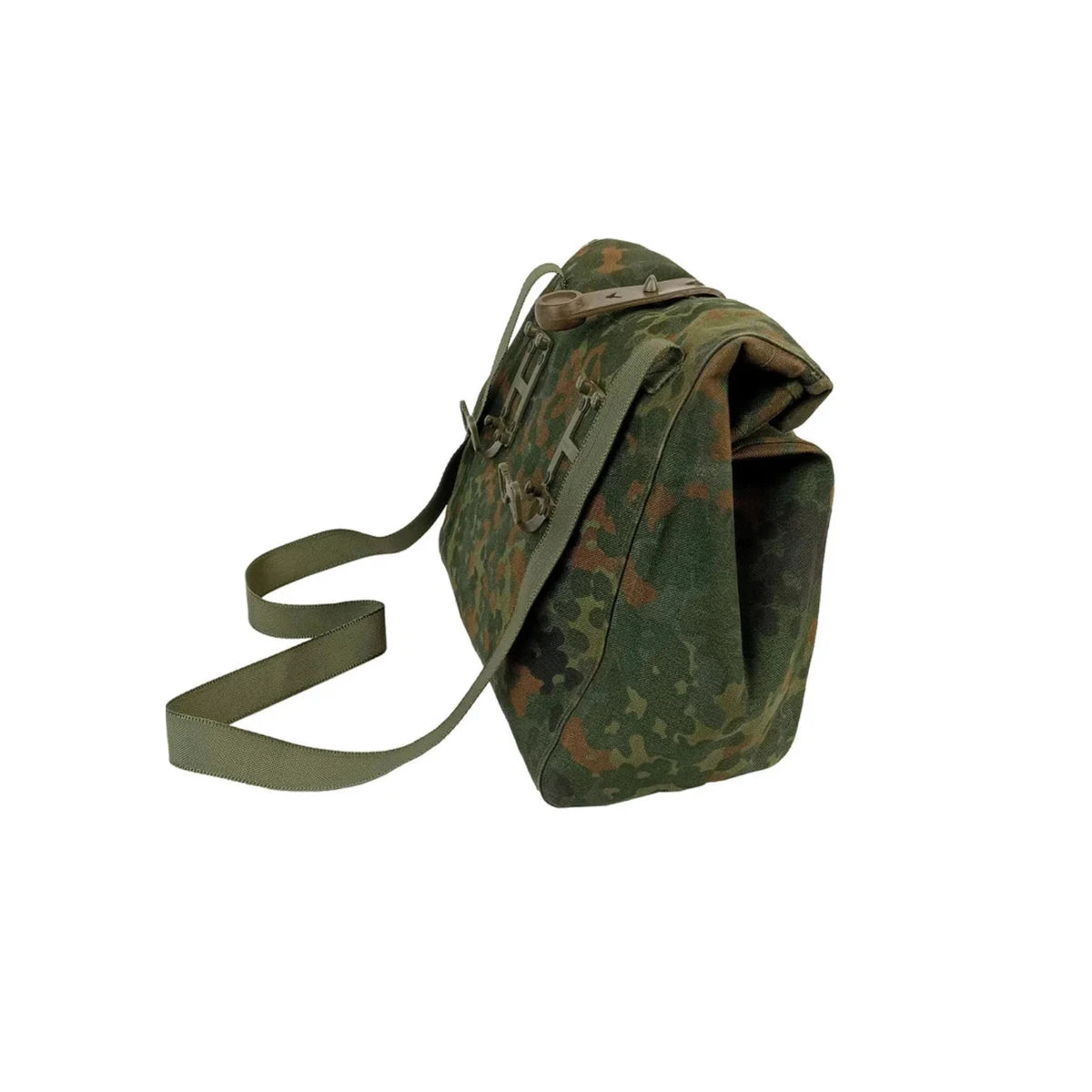 BW Gas Mask Shoulder Bag, with Carrying Strap, Flecktarn camo, surplus.
