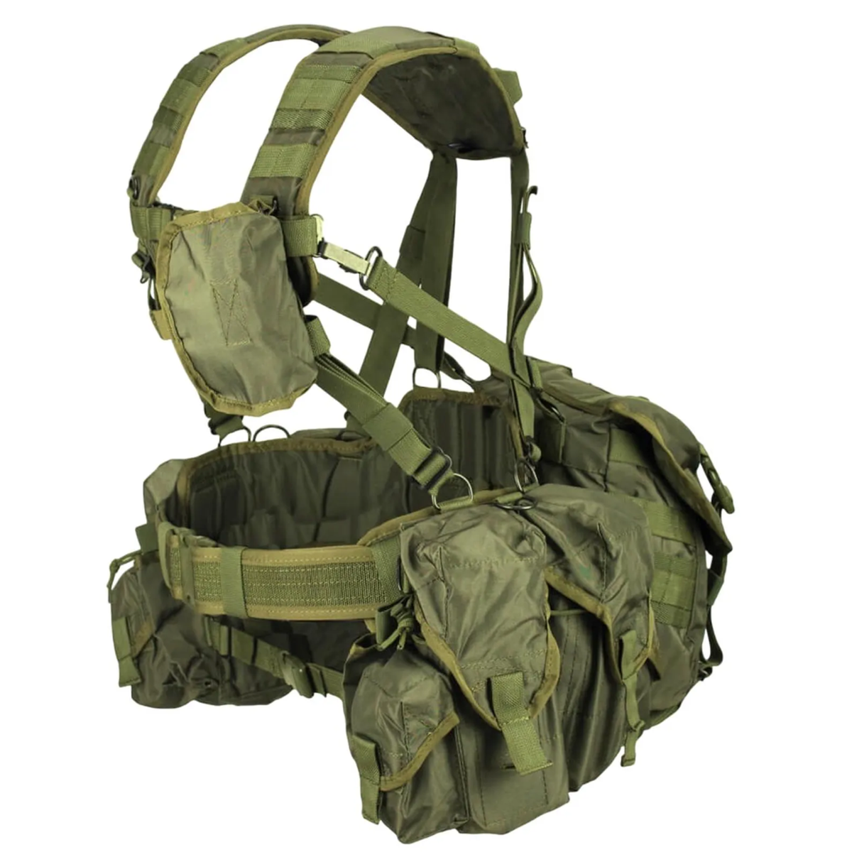 Soviet and Russian webbing system, Spetsnaz Tactical Vest "Smersh A" SPONS with molle pouches for AK mags, olive.