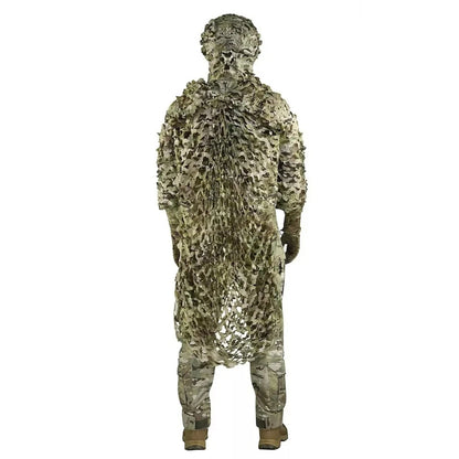 Surplus Indonesia 3D K Ghillie multicam sniper camouflage suit with hood, ghillie suit.