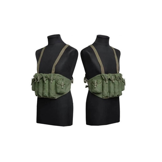 Original Surplus Vietnam War vest, Chinese Army Military Type 54 chest rig, Pouch for SMG mag, 9mm. Fit for MP-7 and MP-9.