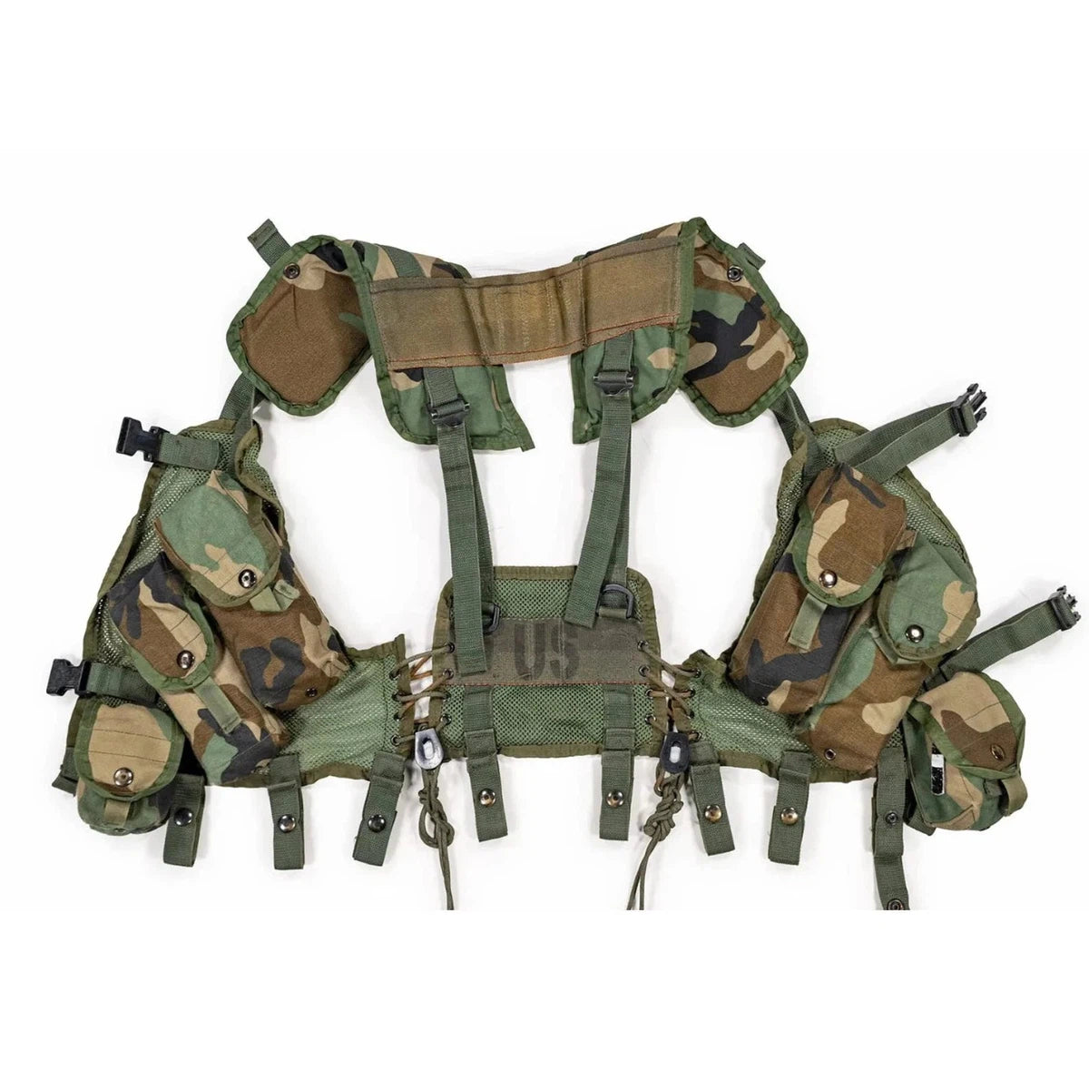 US Military Enhanced Tactical Load Bearing Vest w Pouches Woodland M81 BDU ALICE, LBTVest.