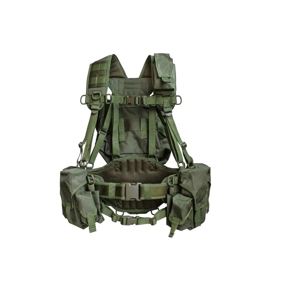 Soviet and Russian webbing system, Spetsnaz Tactical Vest "Smersh A" SPONS with molle pouches for AK mags, olive.