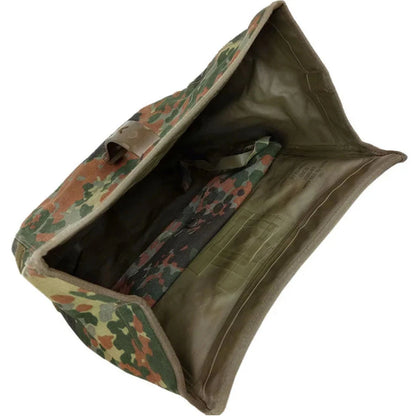 BW Gas Mask Shoulder Bag, with Carrying Strap, Flecktarn camo, surplus.