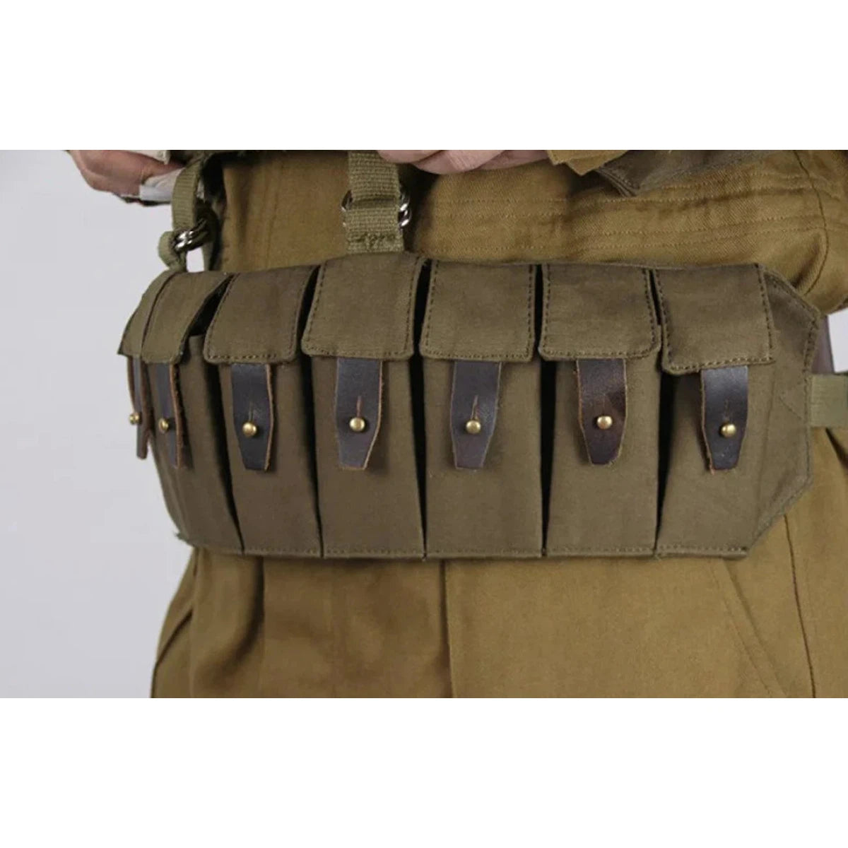 Soviet vintage Spetsnaz Tactical Vest "Poyas A" with pouches for AK mags and VOGs. Webbing system/Chest rig. Tarkov.