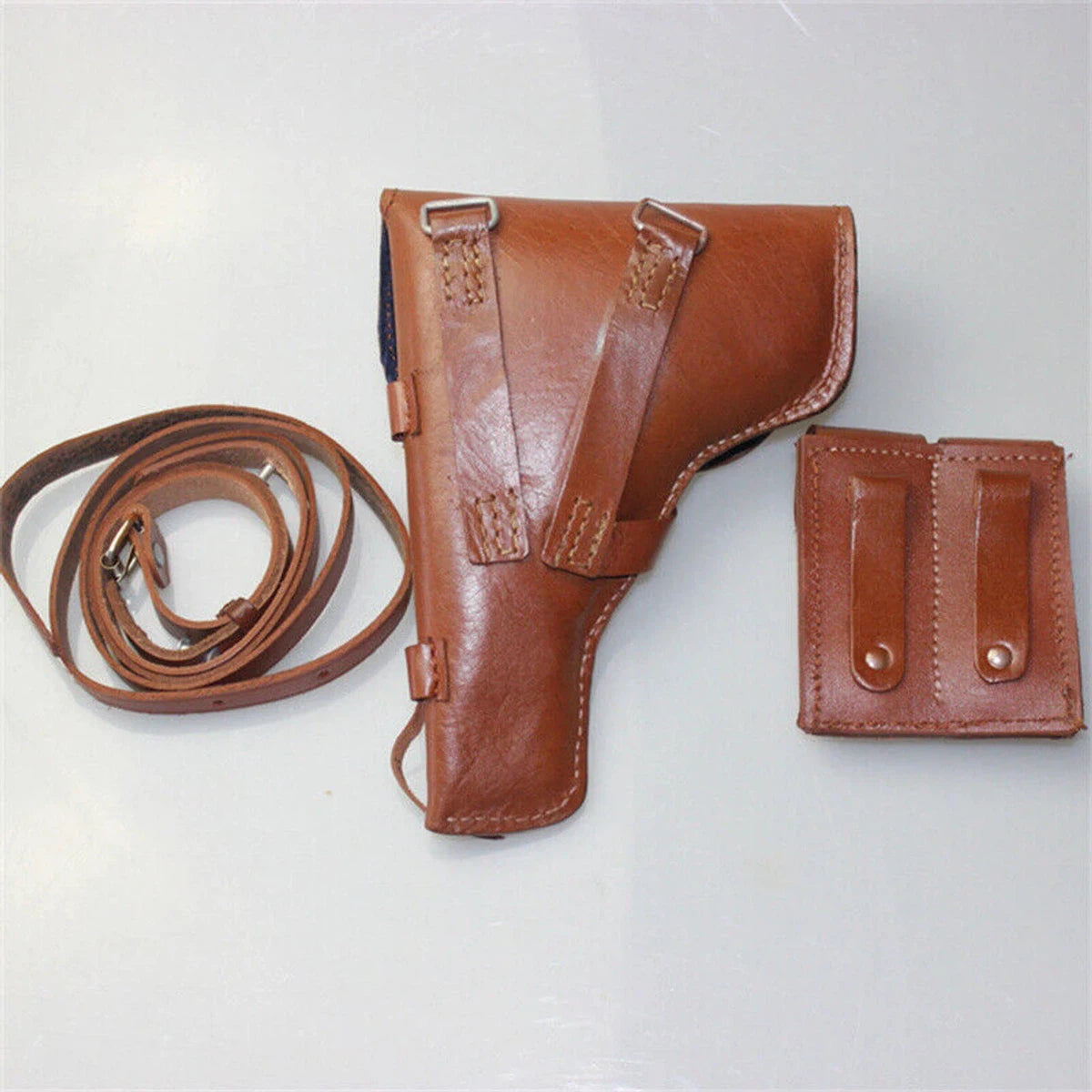 Vietnam War Chinese Type 54 TT Tokarev Type Pistol Leather Holster, Shoulder Strap and mag Pouch.