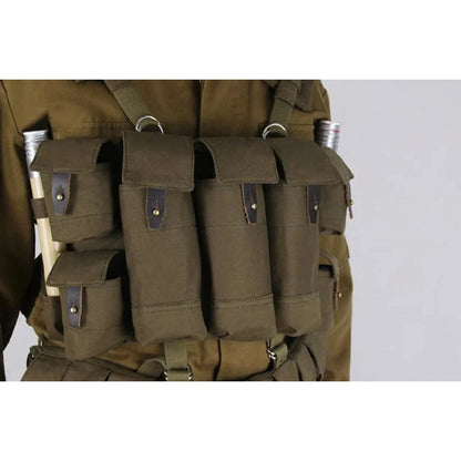 Soviet vintage Spetsnaz Tactical Vest "Poyas A" with pouches for AK mags and VOGs. Webbing system/Chest rig. Tarkov.