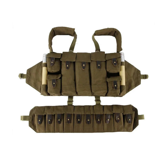 Soviet vintage Spetsnaz Tactical Vest "Poyas A" with pouches for AK mags and VOGs. Webbing system/Chest rig. Tarkov.