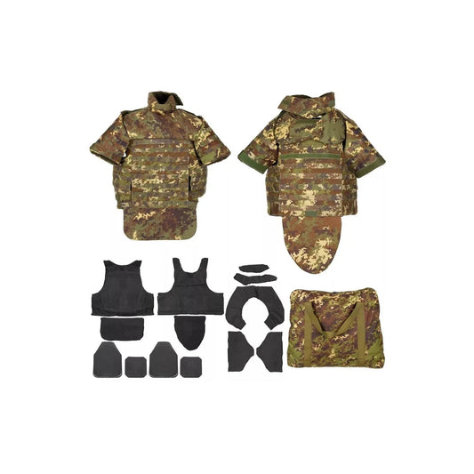 Original Italian army body armor, protective vest NC4-09, bulletproof ballistic vest with Kevlar inserts and original ceramic plates SK4