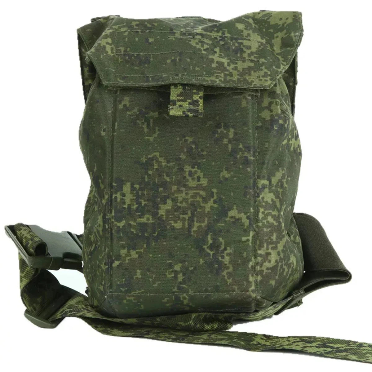 Russian/Soviet Ratnik drop leg pouch for Gas Mask Pouch also used as magazine dump pouch, EMR Flora camo. Surplus in good condition.