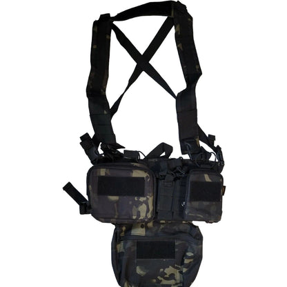 Russian/Soviet tactical vest black multicam "TV-102" for AK and AR Mags, chest rig, Repro for airsoft and cosplay.