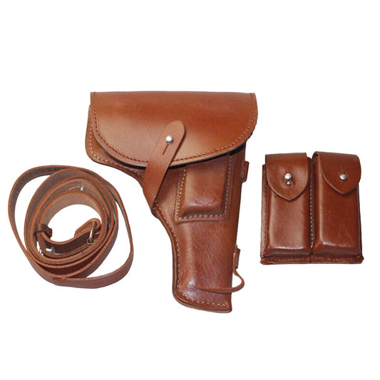 Vietnam War Chinese Type 54 TT Tokarev Type Pistol Leather Holster, Shoulder Strap and mag Pouch.