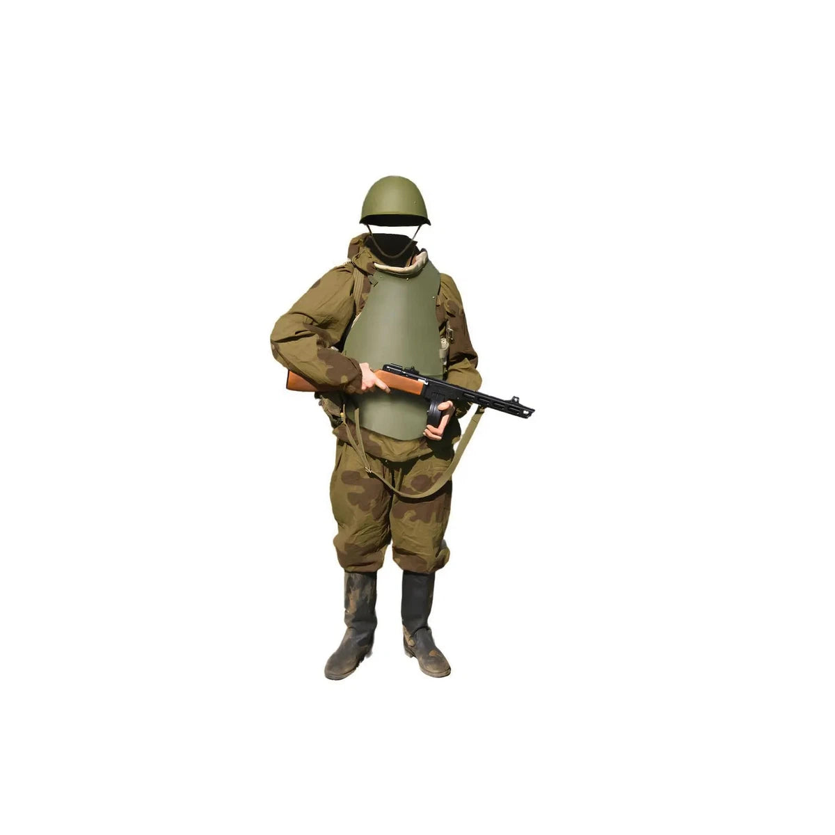 Set of equipment of the WW 2, engineer-sapper assault detachments of the Soviet Army, Panzer infantry, Body armor, helmet, Ameoba camo suit.