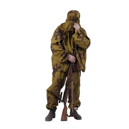 Set of equipment of the WW 2, engineer-sapper assault detachments of the Soviet Army, Panzer infantry, Body armor, helmet, Ameoba camo suit.