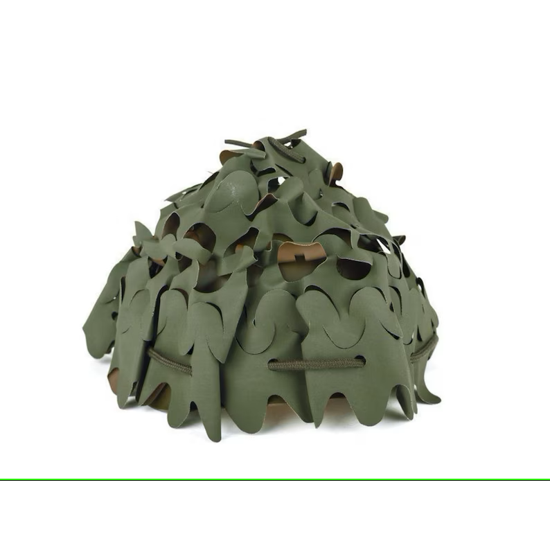 Original French Salade Camouflage Helmet Cover - Green Brown Reversible Airsoft