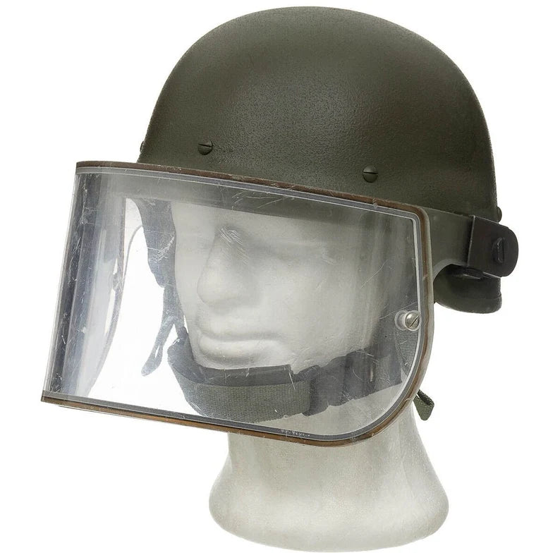 Italian Army Helmet, SEPT2 with visor, bulletproof ballistic helmet made of Kevlar. Army NATO Military Pasgt helmet.