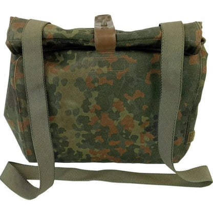 BW Gas Mask Shoulder Bag, with Carrying Strap, Flecktarn camo, surplus.