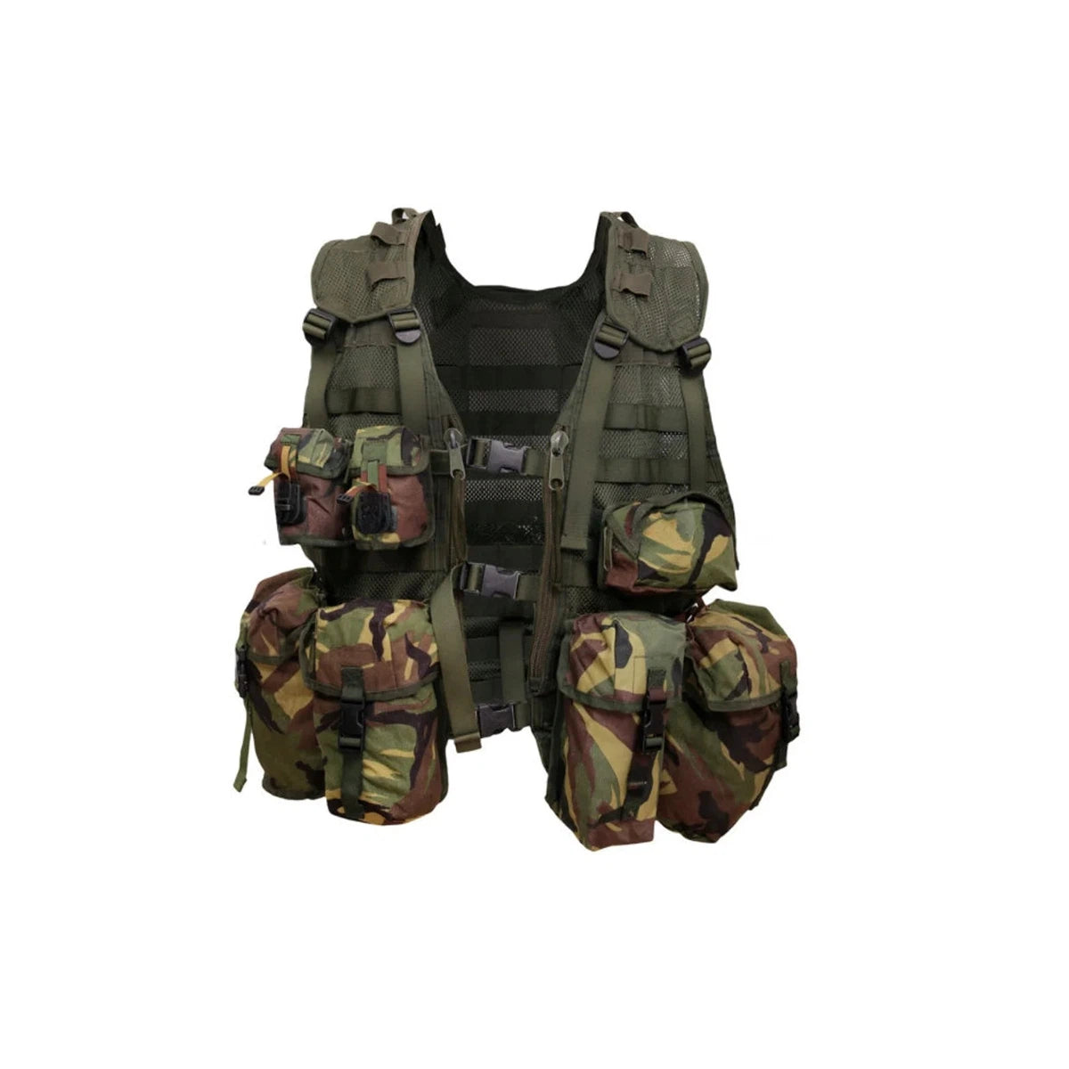 Dutch Army Modular Vest Tactical Chest Rig MOLLE Olive DPM Loaded + 8 Pouches