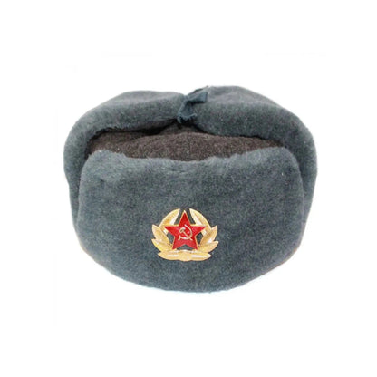 Original Soviet army winter hat M69 with earflaps "Ushanka", with a red star, Russian, RKKA