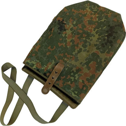 BW Gas Mask Shoulder Bag, with Carrying Strap, Flecktarn camo, surplus.