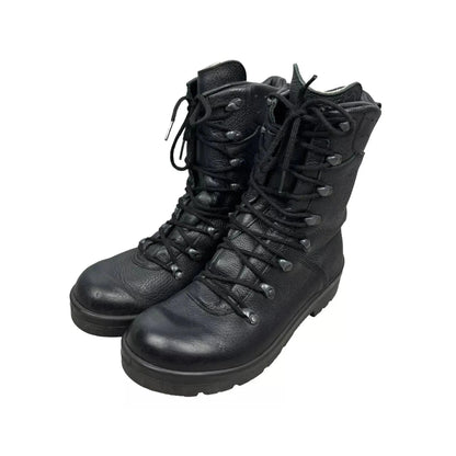 German Army Bundeswehr Boots, Black Leather Combat Boots, Military Surplus.